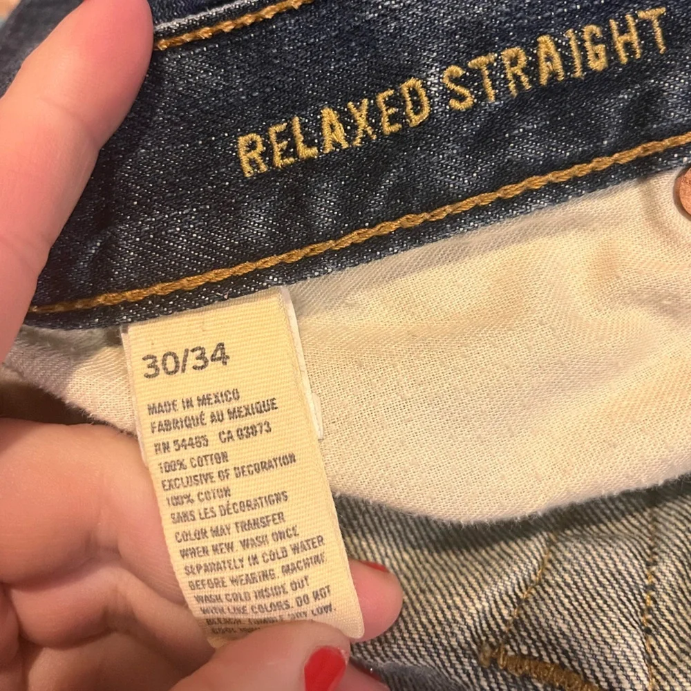 American Eagle jeans mens fit 30x31 (tag 30x34) blue cotton Relaxed Straight Y2K